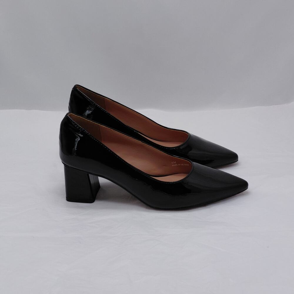 Linea Paolo Womens Pumps Size 6 Black Patent Office Chic Career Cocktail Shoes